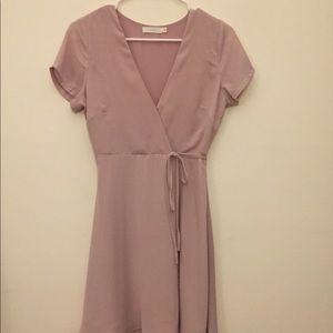 Lush light pink wrap dress